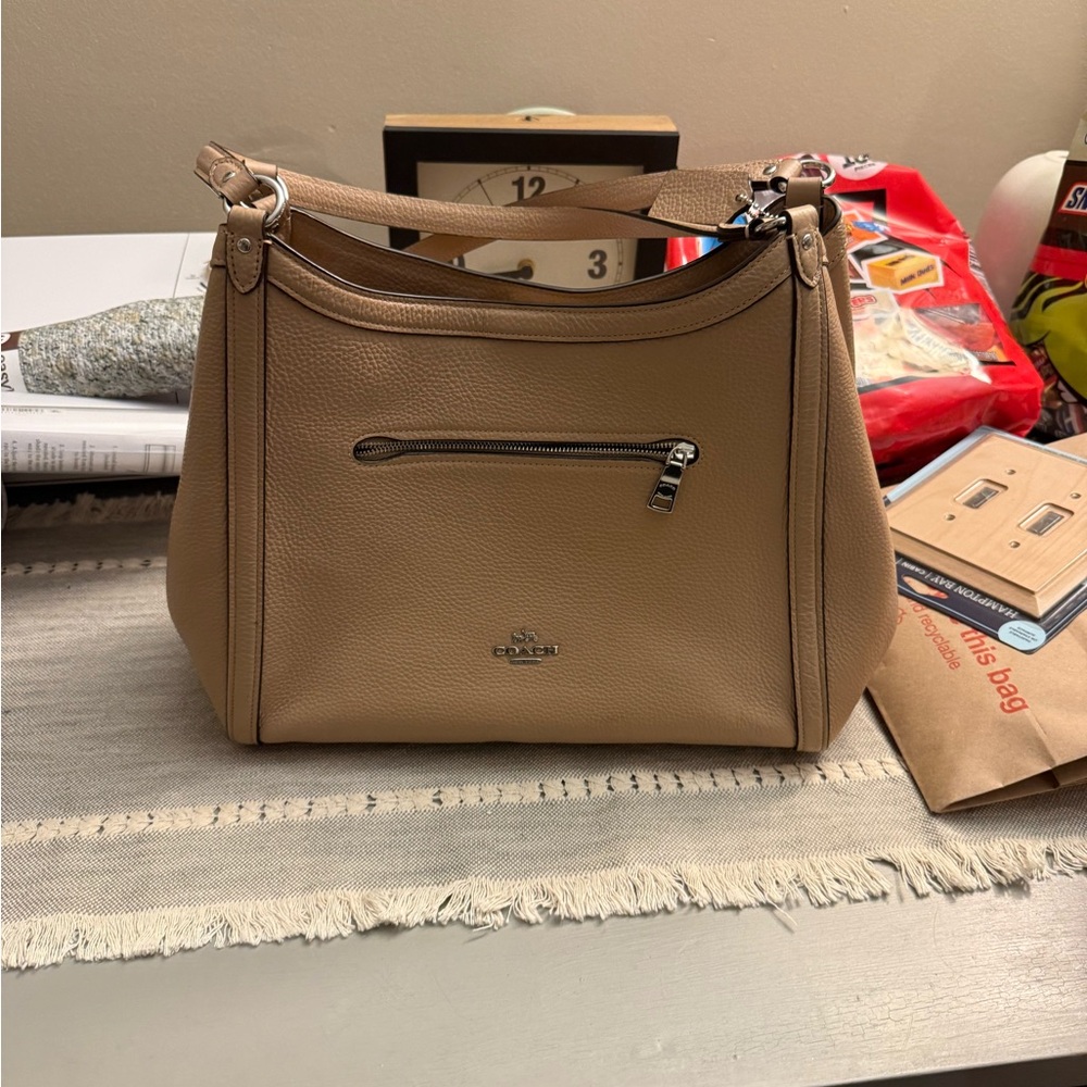 Coach Beige Leather Shoulder Bag